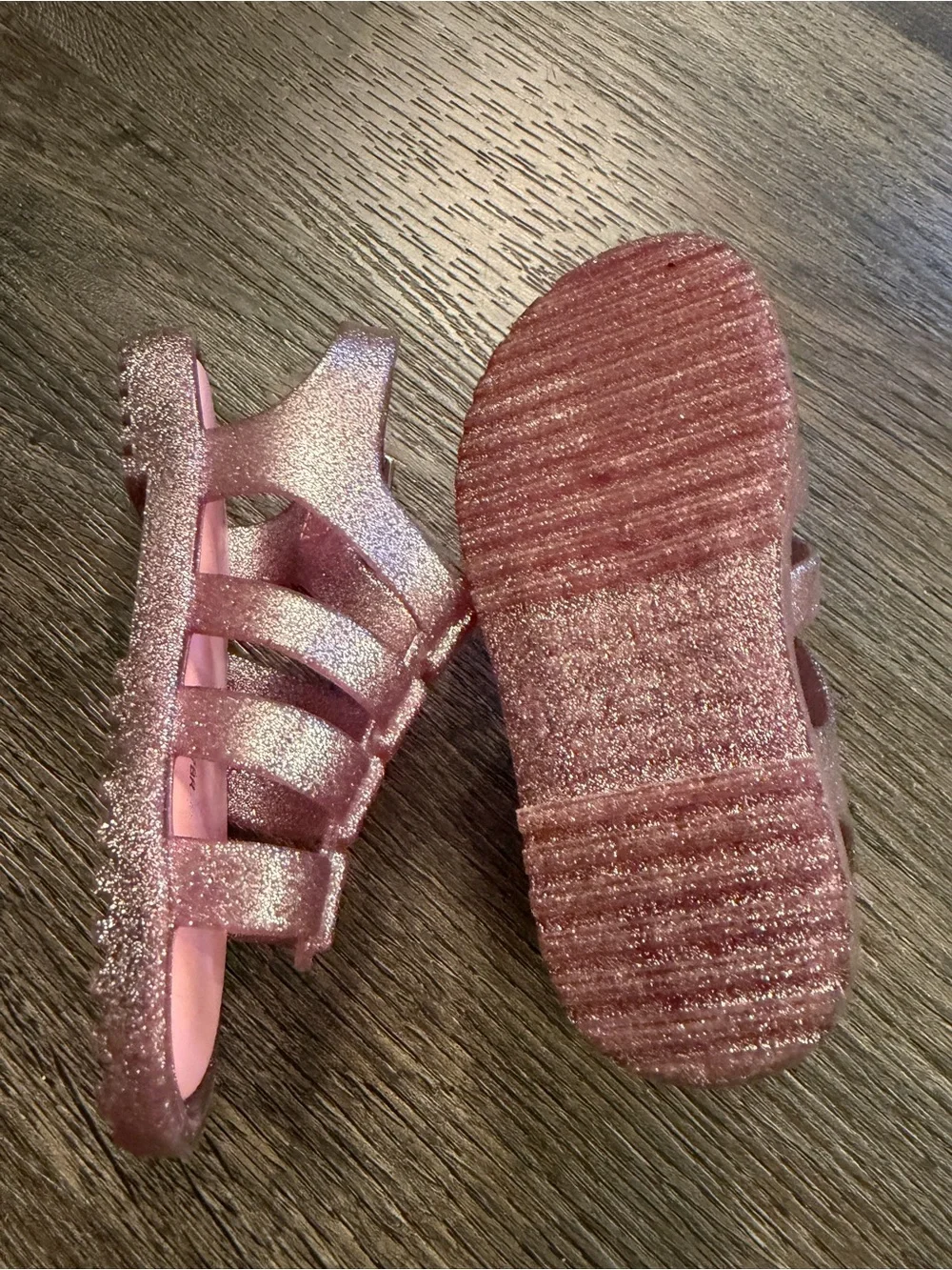 Mini Melissa Sparkle Pink Jelly Sandals